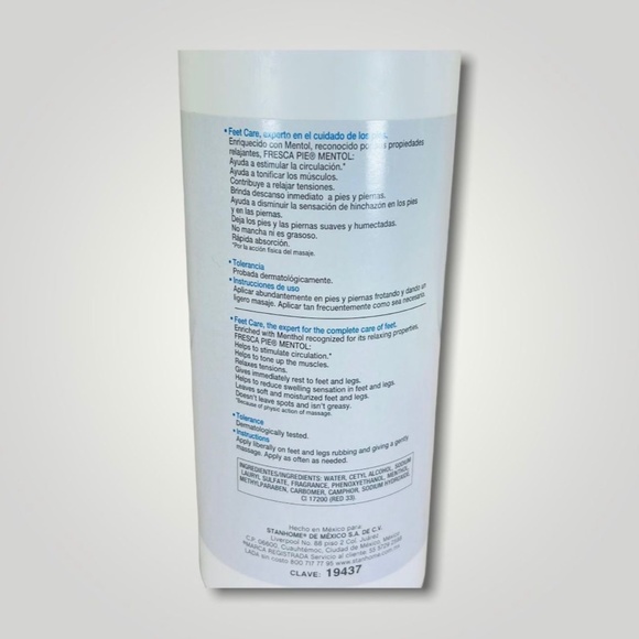 STANHOME FRESCA PIE MENTHOL TIRED FEET LOTION 930ml FRESCA PIE DE MENTOL - Picture 8 of 9